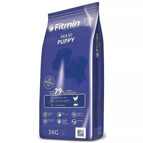 Thức ăn hạt Fitmin Maxi Puppy 3kg dành cho chó con giống lớn