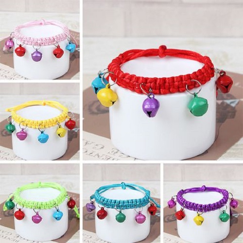 Vòng cổ handmade nhiều màu với chuông nhỏ cho chó mèo