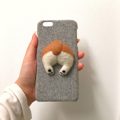 Ốp lưng mông Corgi dày bảo vệ điện thoại khỏi va đập, chống trầy xước