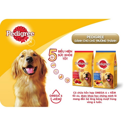 Thức ăn Pedigree cho chó trưởng thành với Omega 6 và kẽm