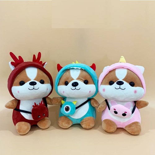 Gấu bông chó Corgi mặc trang phục hóa trang dễ thương