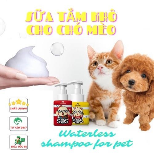 Sữa tắm khô SOS cho chó mèo không cần dùng nước