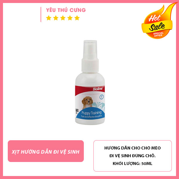 Xịt hướng dẫn chó mèo đi vệ sinh đúng chỗ Bioline 50ml