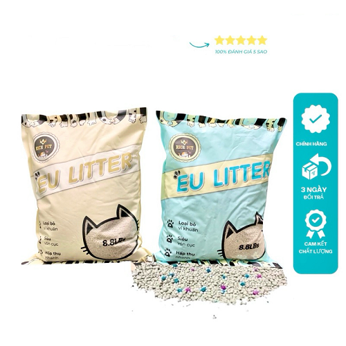 Cát vệ sinh Eu Litter dạng hạt đất sét, mùi cafe và bạc hà