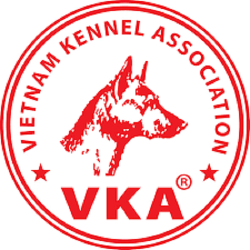 Logo Hiệp hội những người nuôi chó giống Việt Nam – VKA màu đỏ.