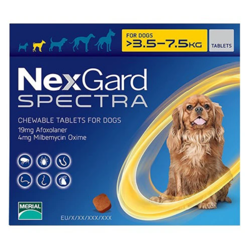 Hộp thuốc NexGard Spectra 3.5–7.5kg cho chó nhỏ