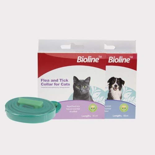 Vòng cổ trị ve rận Bioline cho chó mèo, giúp tiêu diệt ký sinh trùng hiệu quả.