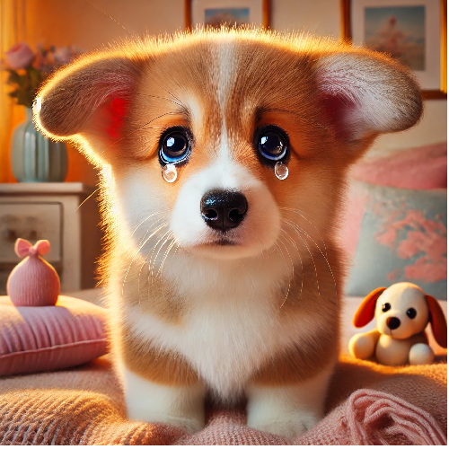 Chó Corgi khóc vì mắt bị nhiễm trùng hoặc bị xước