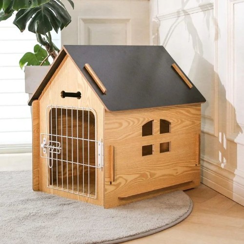 Chuồng gỗ cao cấp dành cho chó Phốc Sóc, thiết kế đẹp mắt và tiện dụng.
