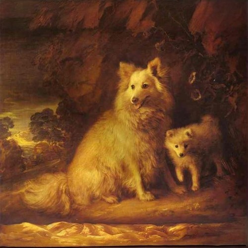 Tranh vẽ những chú chó Phốc Sóc mini hoàng gia Anh của họa sĩ Thomas Gainsborough.