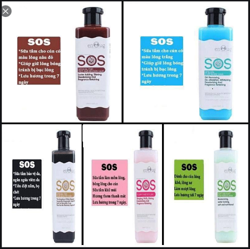 Hướng dẫn sử dụng và bảo quản sữa tắm SOS cho chó Poodle.