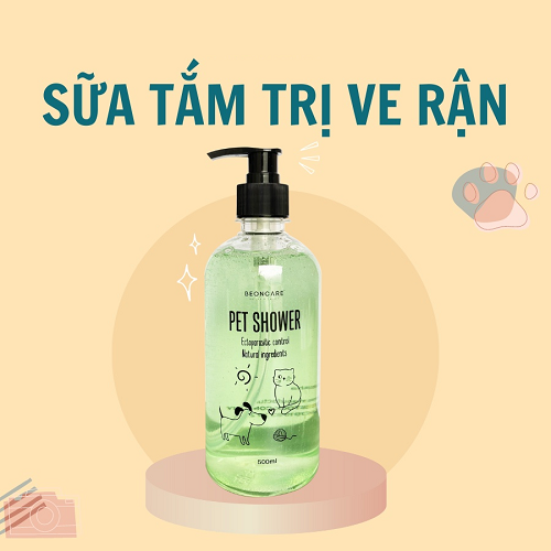 Sữa tắm Beoncare Pet Shower trị ve cho chó mèo, dịu nhẹ mùi táo
